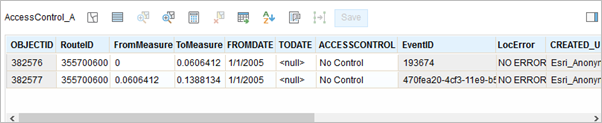 Event attribute table Event attribute table